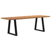 Eettafel Met Natuurlijke Rand 200X100X74 Cm Massief Eikenhout Zwart