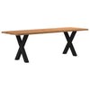 Eettafel Met Natuurlijke Rand Massief Eikenhout Rechthoekig