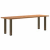 Eettafel Rechthoekig 180X100X74 Cm Massief Eikenhout Lichtbruin Natuurlijk Staal