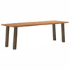Eettafel Met Natuurlijke Rand 220X100X74 Cm Massief Eikenhout Natuurlijk Staal