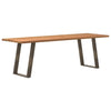 Eettafel Met Natuurlijke Rand 220X120X74 Cm Massief Eikenhout Naturel