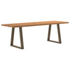 Eettafel Met Natuurlijke Rand 280X80X74 Cm Massief Eikenhout Natuurlijk Staal