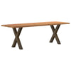 Eettafel Met Natuurlijke Rand Massief Eikenhout Rechthoekig