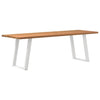 Eettafel Met Natuurlijke Rand Massief Eikenhout Rechthoekig Wit