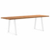 Eettafel Met Natuurlijke Rand 220X100X74 Cm Massief Eikenhout Wit