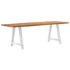 Eettafel Met Natuurlijke Rand Massief Eikenhout Rechthoekig Wit