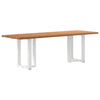 Eettafel Met Natuurlijke Rand Massief Eikenhout Rechthoekig