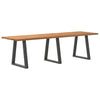 Eettafel Rechthoekig 180X90X74 Cm Massief Eikenhout Lichtbruin Antraciet