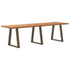 Eettafel Rechthoekig 320X90X74 Cm Massief Eikenhout Lichtbruin Natuurlijk Staal
