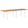 Eettafel Rechthoekig 200X80X74 Cm Massief Eikenhout Lichtbruin Wit