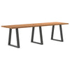 Eettafel Met Natuurlijke Rand 240X80X74 Cm Massief Eikenhout Antraciet