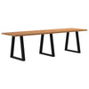 Eettafel Met Natuurlijke Rand 200X100X74 Cm Massief Eikenhout Zwart