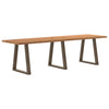 Eettafel Met Natuurlijke Rand 280X80X74 Cm Massief Eikenhout Natuurlijk Staal