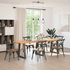 Eettafel Met Natuurlijke Rand 280X80X74 Cm Massief Eikenhout Natuurlijk Staal