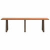 Eettafel Met Natuurlijke Rand 280X80X74 Cm Massief Eikenhout Natuurlijk Staal