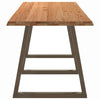 Eettafel Met Natuurlijke Rand 280X80X74 Cm Massief Eikenhout Natuurlijk Staal