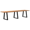 Eettafel Rechthoekig 180X100X74 Cm Massief Eikenhout Lichtbruin Zwart