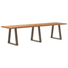 Eettafel Rechthoekig 320X90X74 Cm Massief Eikenhout Lichtbruin Natuurlijk Staal