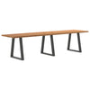 Eettafel Met Natuurlijke Rand 240X80X74 Cm Massief Eikenhout Antraciet