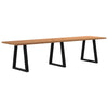 Eettafel Met Natuurlijke Rand 200X100X74 Cm Massief Eikenhout Zwart