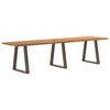 Eettafel Met Natuurlijke Rand 280X80X74 Cm Massief Eikenhout Natuurlijk Staal