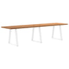 Eettafel Met Natuurlijke Rand 220X100X74 Cm Massief Eikenhout Wit