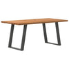 Eettafel Rechthoekig 180X90X74 Cm Massief Eikenhout Lichtbruin Antraciet