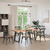 Eettafel Rechthoekig 180X90X74 Cm Massief Eikenhout Lichtbruin Antraciet