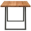 Eettafel Rechthoekig 180X90X74 Cm Massief Eikenhout Lichtbruin Antraciet