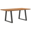 Eettafel Rechthoekig 180X90X74 Cm Massief Eikenhout Lichtbruin Antraciet