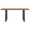 Eettafel Rechthoekig 180X90X74 Cm Massief Eikenhout Lichtbruin Antraciet