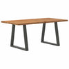 Eettafel Rechthoekig 180X90X74 Cm Massief Eikenhout Lichtbruin Antraciet