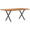 Eettafel Rechthoekig 200X80X74 Cm Massief Eikenhout Lichtbruin Antraciet