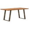 Eettafel Rechthoekig 200X120X74 Cm Massief Eikenhout Lichtbruin Natuurlijk Staal