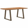 Eettafel Rechthoekig 320X90X74 Cm Massief Eikenhout Lichtbruin Natuurlijk Staal