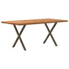 Eettafel Rechthoekig 200X80X74 Cm Massief Eikenhout Lichtbruin Natuurlijk Staal