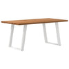 Eettafel Rechthoekig 180X80X74 Cm Massief Eikenhout Lichtbruin Wit
