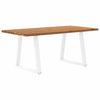 Eettafel Rechthoekig 200X80X74 Cm Massief Eikenhout Lichtbruin Wit