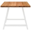 Eettafel Rechthoekig 180X90X74 Cm Massief Eikenhout Lichtbruin Wit