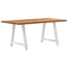 Eettafel Rechthoekig 180X90X74 Cm Massief Eikenhout Lichtbruin Wit