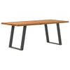 Eettafel Rechthoekig 180X90X74 Cm Massief Eikenhout Lichtbruin Antraciet