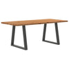 Eettafel Rechthoekig 180X90X74 Cm Massief Eikenhout Lichtbruin Antraciet