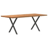 Eettafel Rechthoekig 200X80X74 Cm Massief Eikenhout Lichtbruin Antraciet