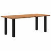 Eettafel Rechthoekig 240X100X74 Cm Massief Eikenhout Lichtbruin Zwart