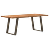 Eettafel Rechthoekig 200X120X74 Cm Massief Eikenhout Lichtbruin Natuurlijk Staal