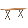 Eettafel Rechthoekig 200X80X74 Cm Massief Eikenhout Lichtbruin Natuurlijk Staal