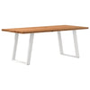 Eettafel Rechthoekig 180X80X74 Cm Massief Eikenhout Lichtbruin Wit