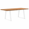 Eettafel Rechthoekig 200X80X74 Cm Massief Eikenhout Lichtbruin Wit