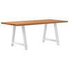 Eettafel Rechthoekig 180X90X74 Cm Massief Eikenhout Lichtbruin Wit