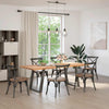 Eettafel Rechthoekig 180X90X74 Cm Massief Eikenhout Lichtbruin Antraciet